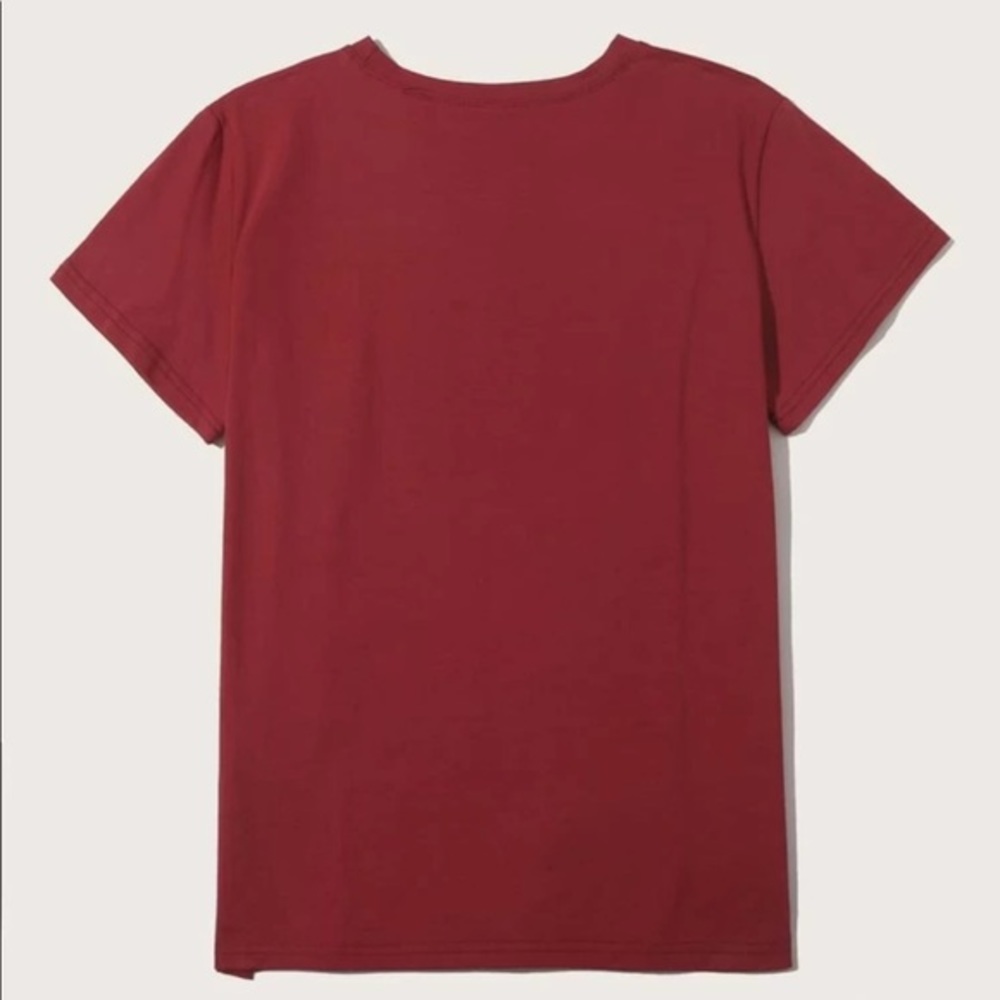 NEW Women’s Burgundy Cotton T-Shirt “Planting Seeds...” Slogan Tee - Picture 3 of 5